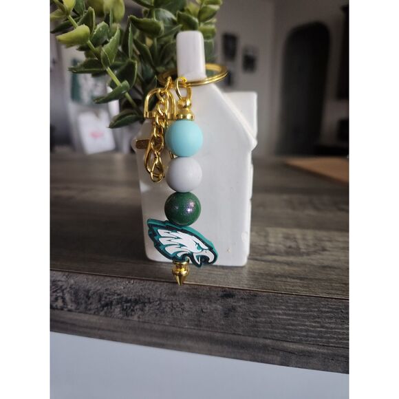 Handmade Philadelphia Eagles Beaded Keychain – NFL Fan Gift - Picture 1 of 1